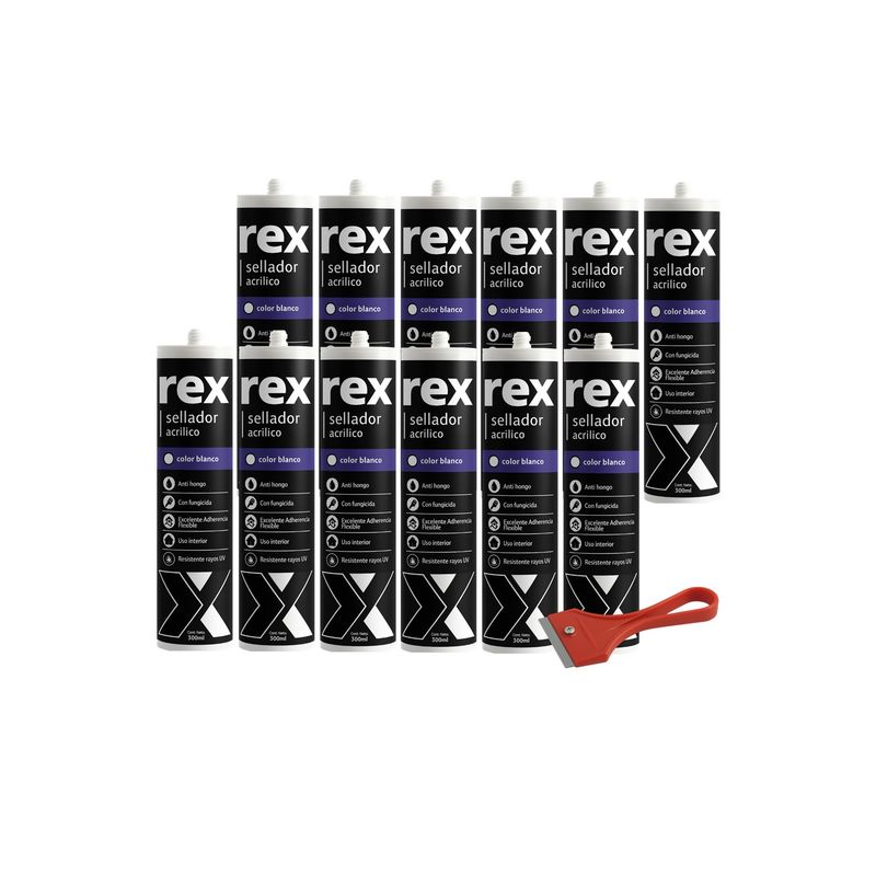 AREX - Silicona Acrilico Pintable Sellante Adhesivo CAJA 12 UNIDADES