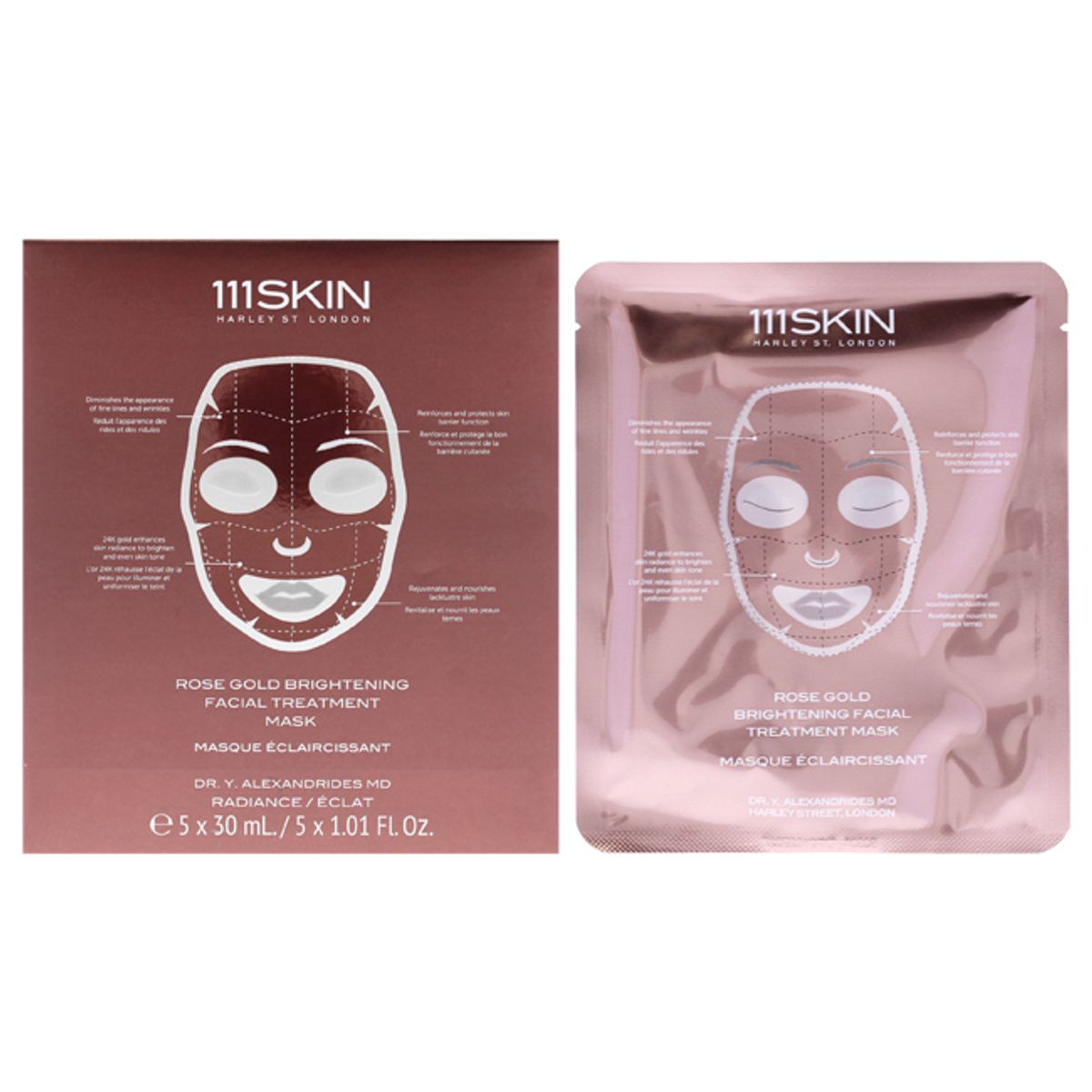 111SKIN - Máscara Facial Tratamiento Iluminador Rose Gold 5Pc 111Skin