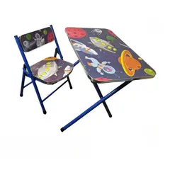ANGELES DEL HOGAR - MESA + SILLA PLEGABLES INFANTILES NIÑA Y NIÑO SET ESCRITORIO.