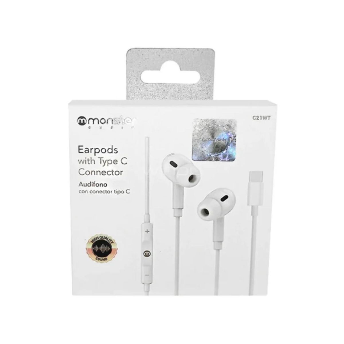 MONSTER - Audifonos Manos Libres Manos Libres USB C Blanco C21 Monster