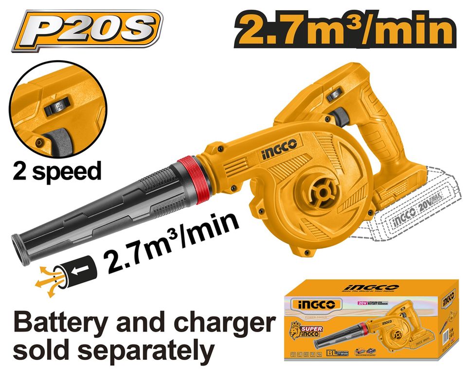 Soplador Inalambrico Velocidad Variable 20v Cabli20018.