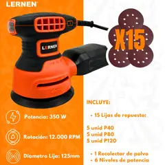 LERNEN - Lijadora Roto Orbital PRO 350 W + 15 Lijas