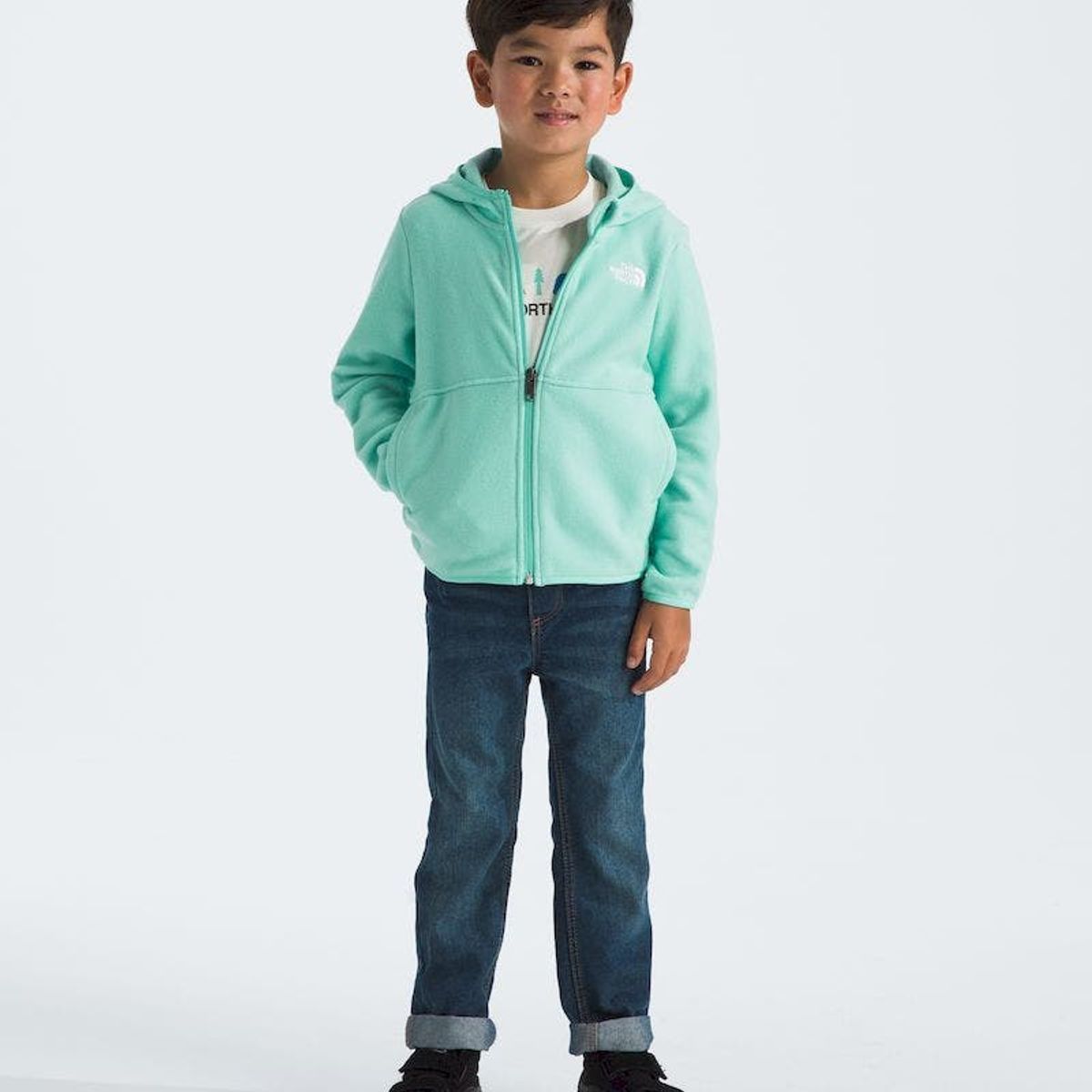 THE NORTH FACE - Polar Kid Glacier Fz Hoodie Niño - Celeste