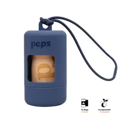 PEPS WE LOVE BEST FRIENDS - PORTABOLSAS SANITARIAS AZUL + 10 BOLSAS ECOLOGICAS PEPS