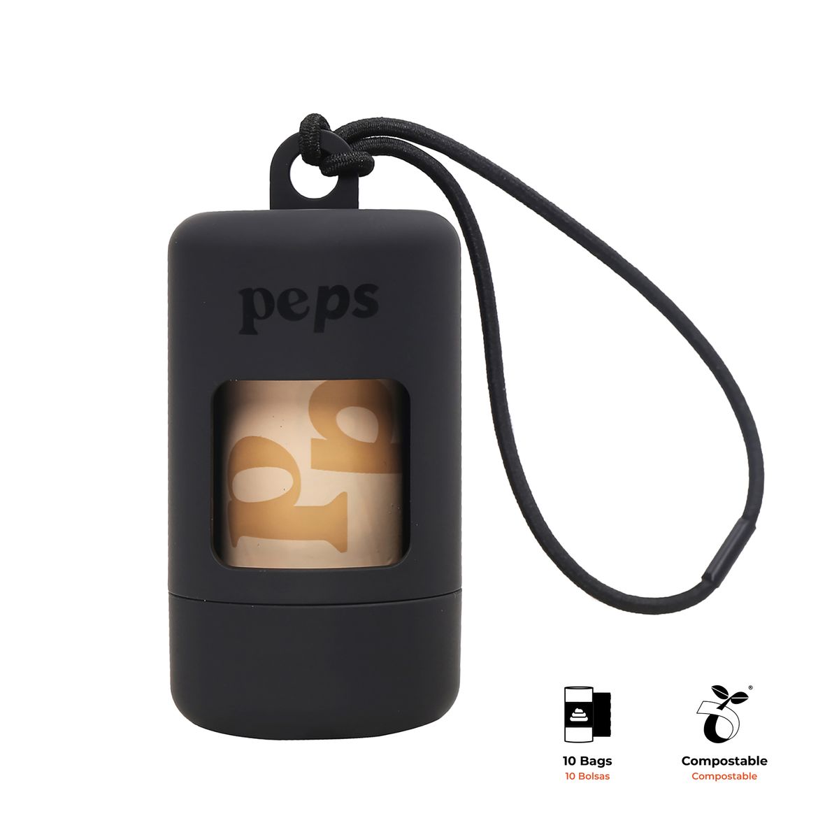 PEPS WE LOVE BEST FRIENDS - PORTABOLSAS SANITARIAS NEGRO + 10 BOLSAS ECOLOGICAS PEPS