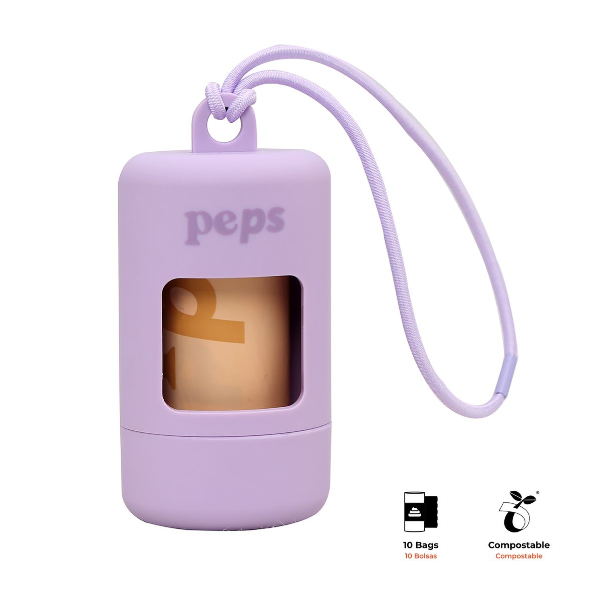 PEPS WE LOVE BEST FRIENDS - PORTABOLSAS SANITARIAS PURPURA + 10 BOLSAS ECOLOGICAS PEPS