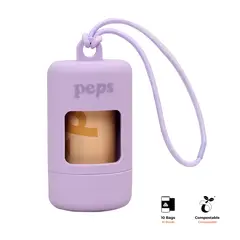 PEPS WE LOVE BEST FRIENDS - PORTABOLSAS SANITARIAS PURPURA + 10 BOLSAS ECOLOGICAS PEPS