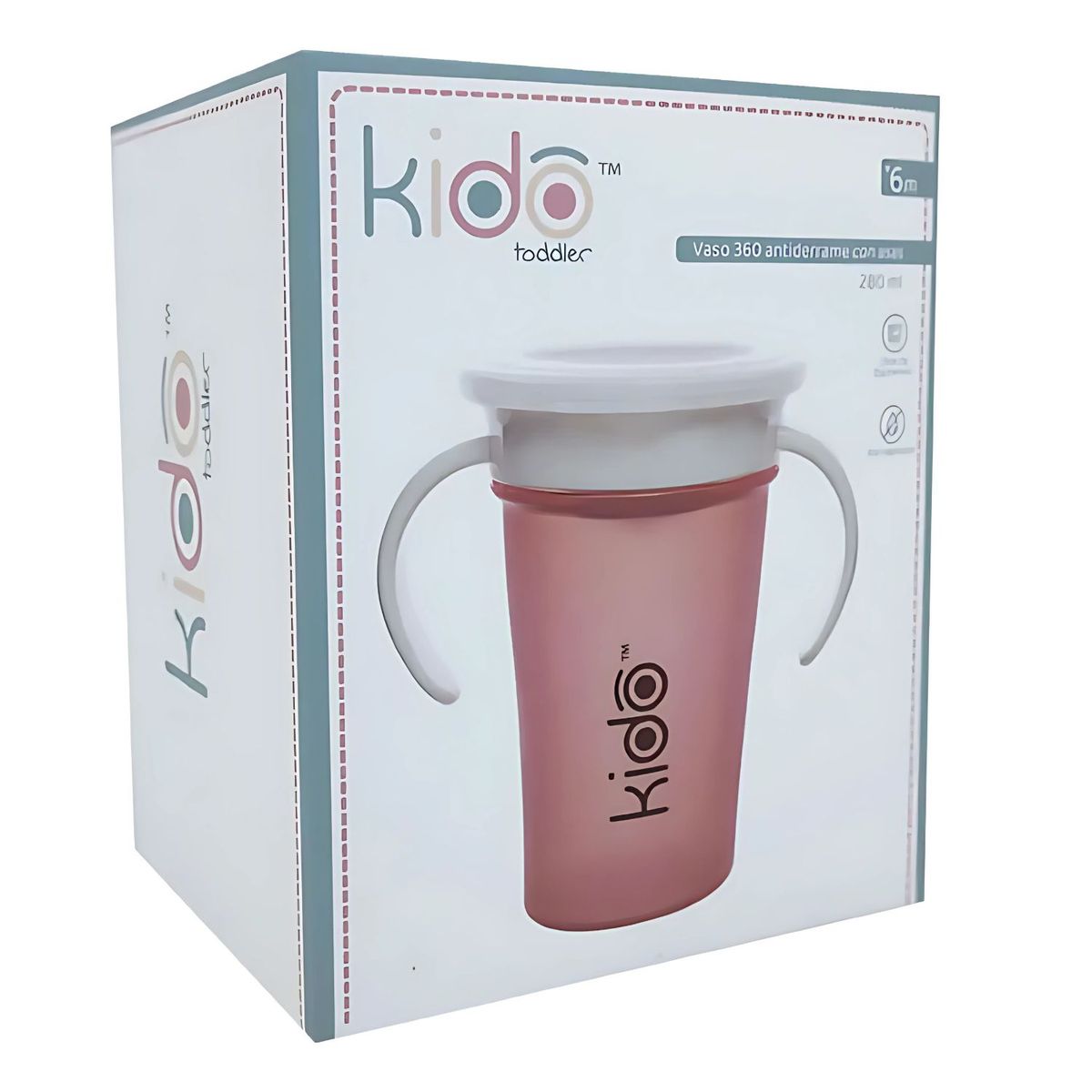KEEP - Vaso Antiderrame Toddler 360 Para Niños Color Rosa Kido - SC