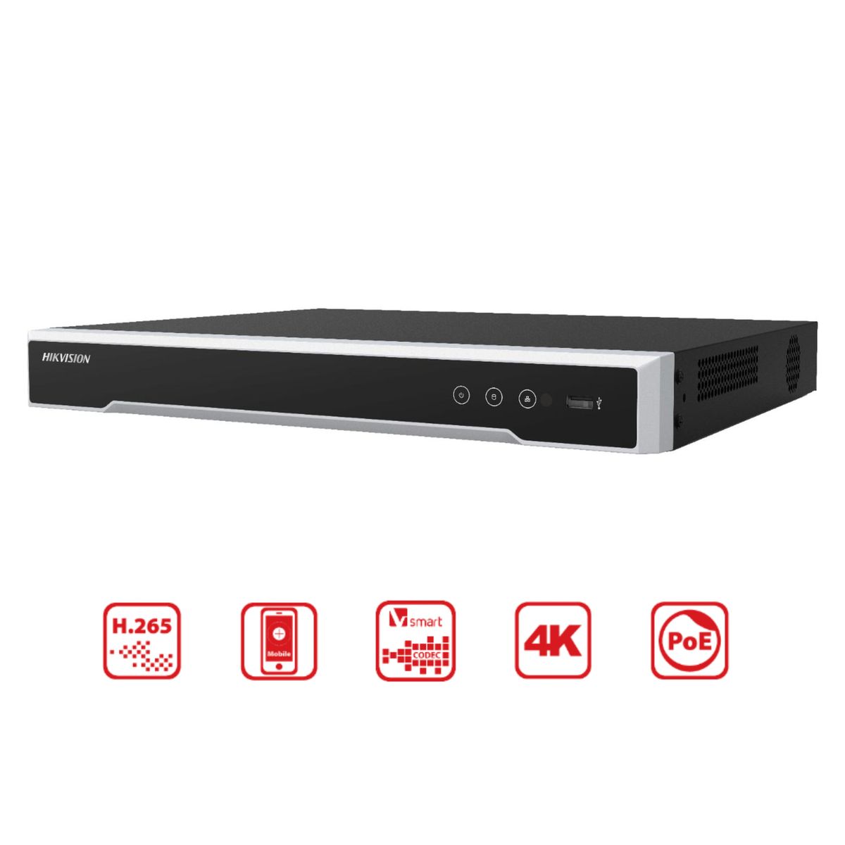 HIKVISION - Grabadora de vídeo en red (NVR) Negro, Plata
