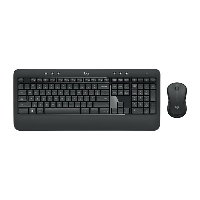 LOGITECH - Kit Teclado y Mouse Advanced RF inalámbrico Negro, Blanco