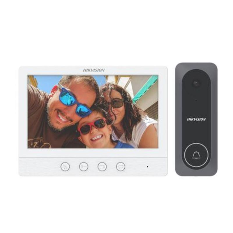 HIKVISION - Kit Video Portero Hikvision DS-KIS212 HD 4 Hilos Analógico 7"