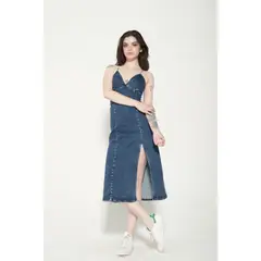 MOMCHIC - Vestido Largo Pavilo Azul