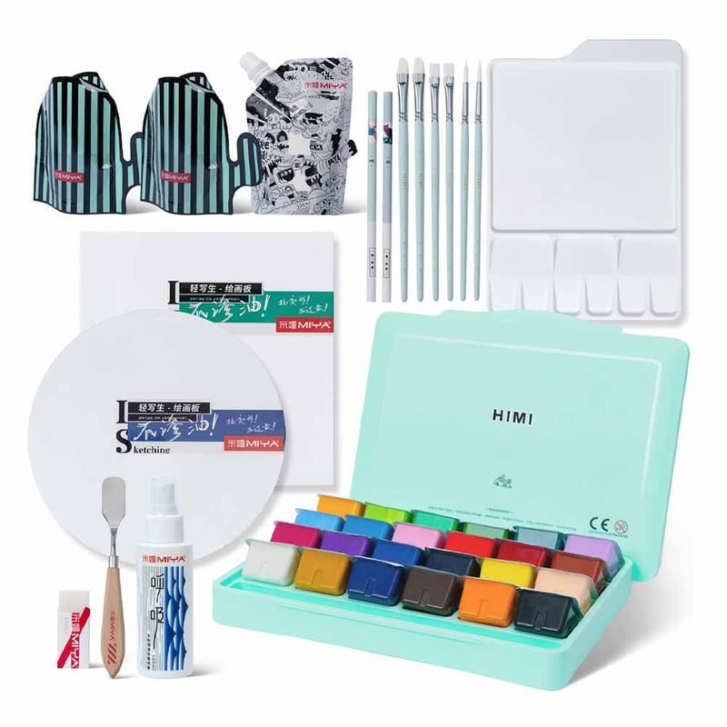 HIMI - Set Gouache 24 Colores + 12 Productos Himi Miya Para Artista