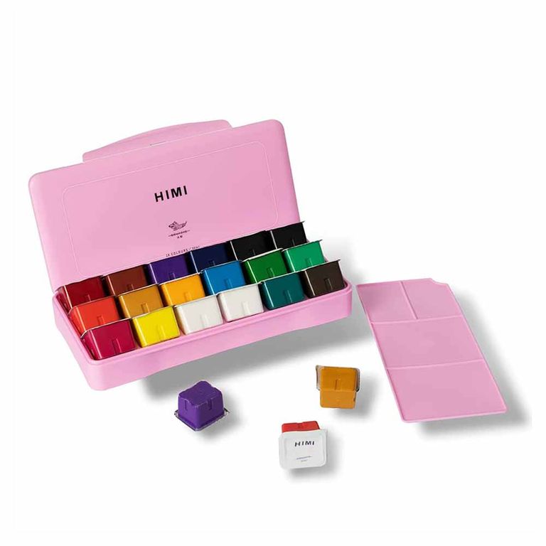 Set gouache 18 colores / 30gr sin pinceles rosado