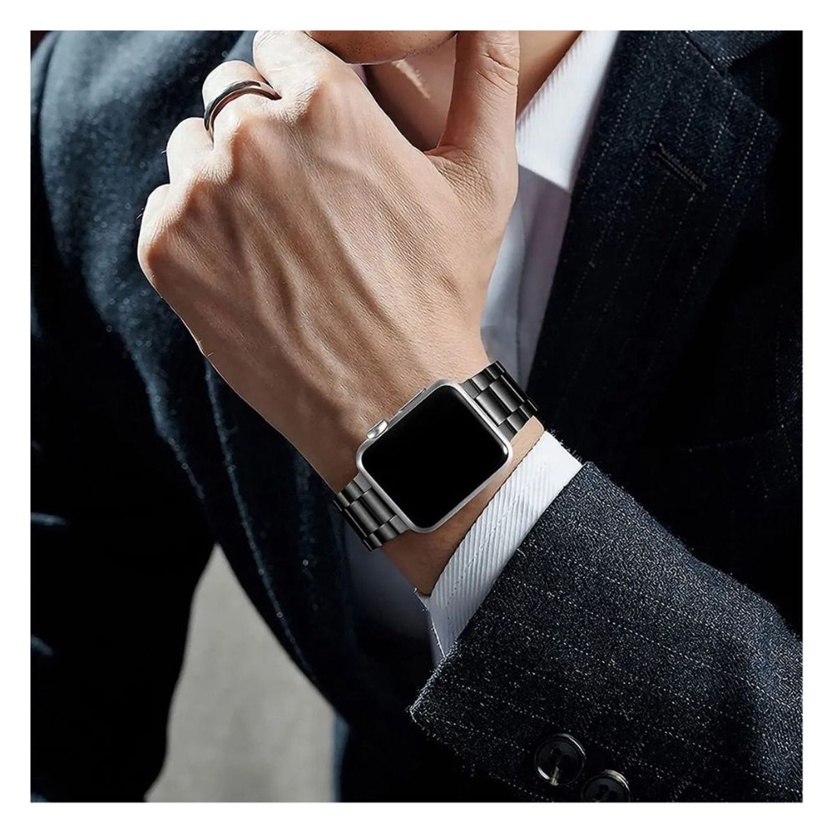 GENERICO - Correa Para Apple Watch Acero Inoxidable Premium Ajustable 38mm.