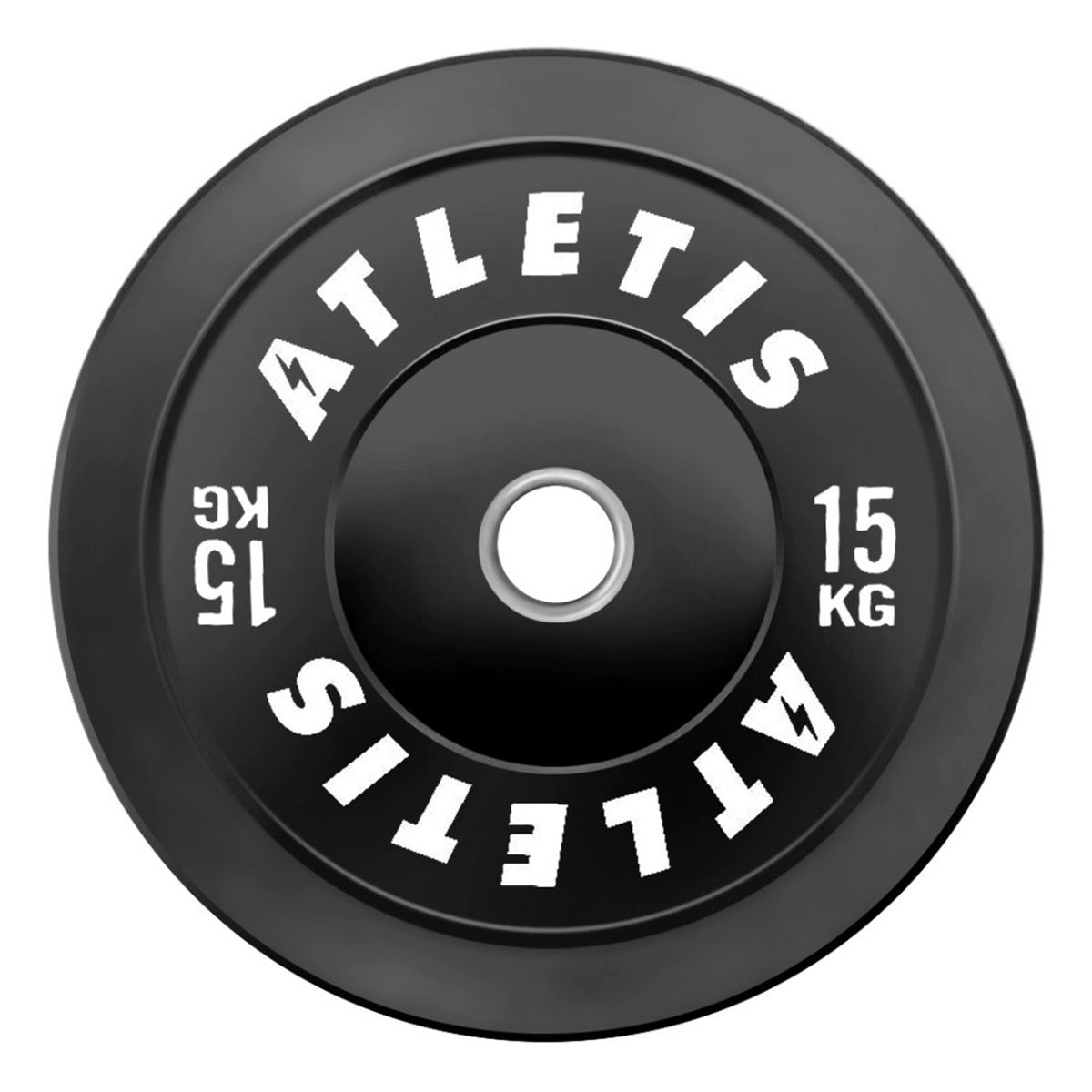 ATLETIS - Disco Olímpico Bumper 15 kg Negro