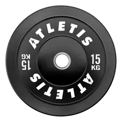 ATLETIS - Disco Olímpico Bumper 15 kg Negro