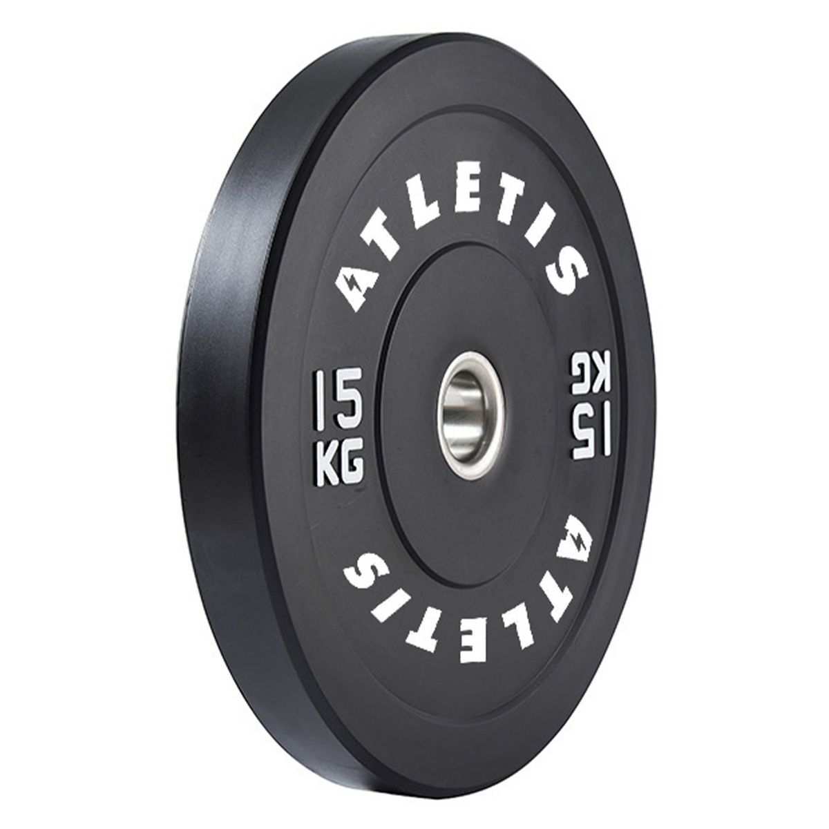 ATLETIS - Disco Olímpico Bumper 15 kg Negro