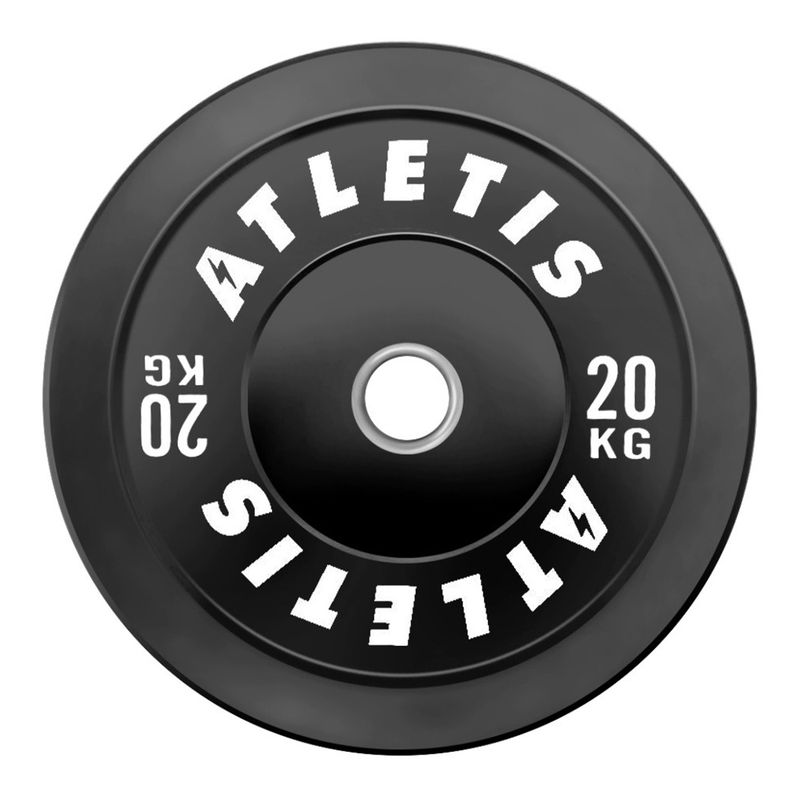 ATLETIS - Disco Olímpico Bumper 20 kg Negro