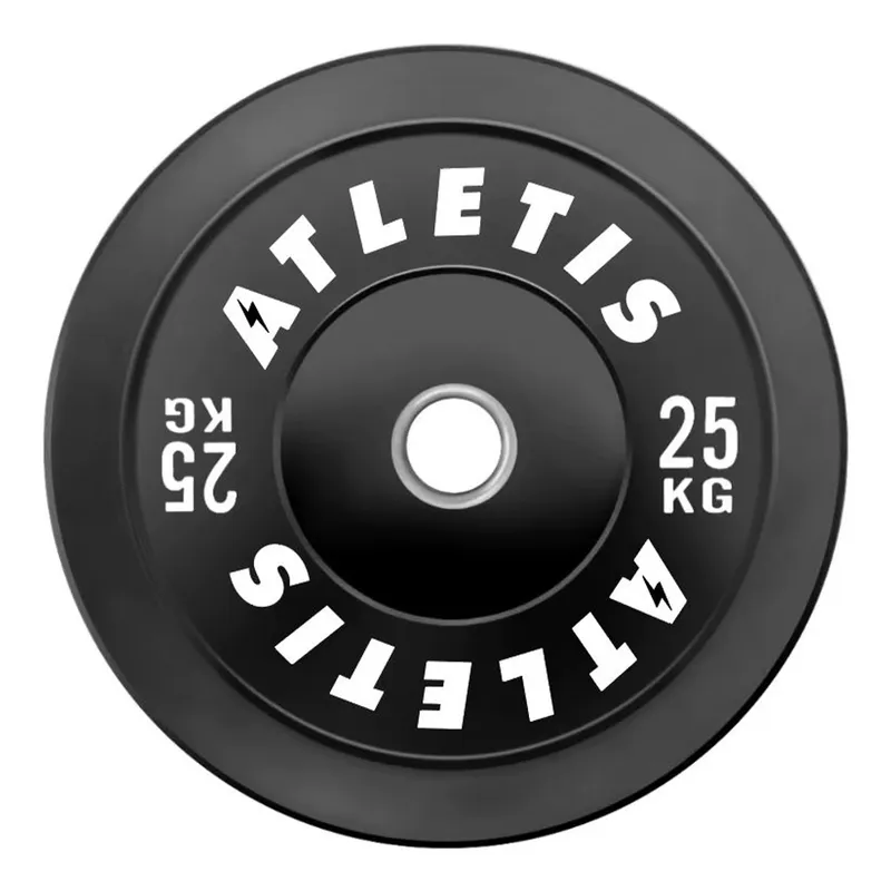 ATLETIS - Disco Olímpico Bumper 25 kg Negro