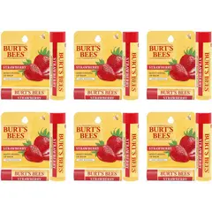 BURTS BEES - Labial hidratante fresa-pack de 6-burts bees-0.15oz.