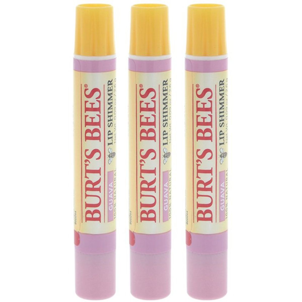 BURTS BEES - Burts bees lip shimmer-guayaba-paquete de 3-burts bees-0.09oz.