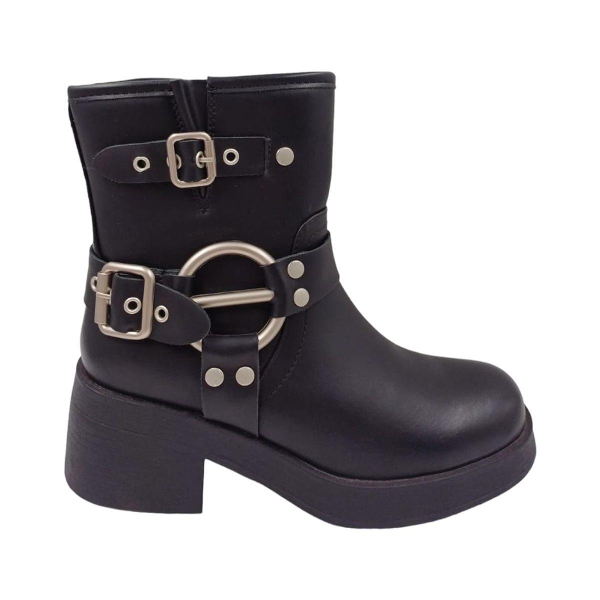 HERIEL - Bota Negra Plataforma Mujer