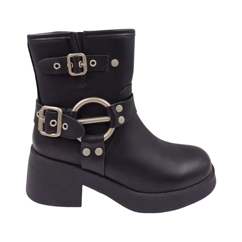HERIEL - Bota Negra Plataforma Mujer.