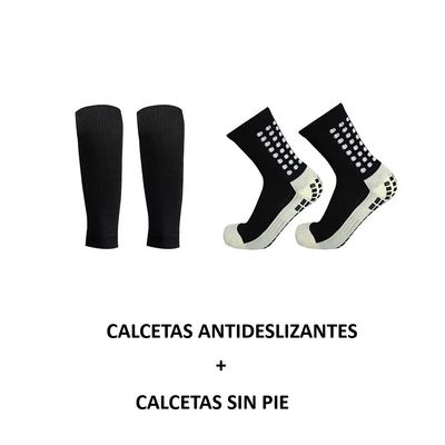 Imagen 2 del producto Medias Calcetas Futbol Antideslizante Set 2 + Pantorrillera - Negro Allinx