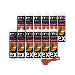 AREX - Silicona de montaje Sellante Adhesivo CAJA 12 UNIDADES.