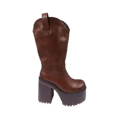 HERIEL - Bota Café Plataforma Mujer.