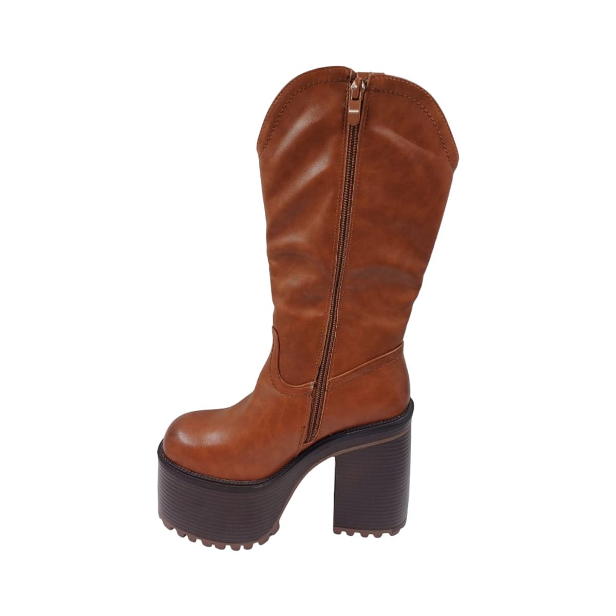 HERIEL - Bota Camel Plataforma Mujer