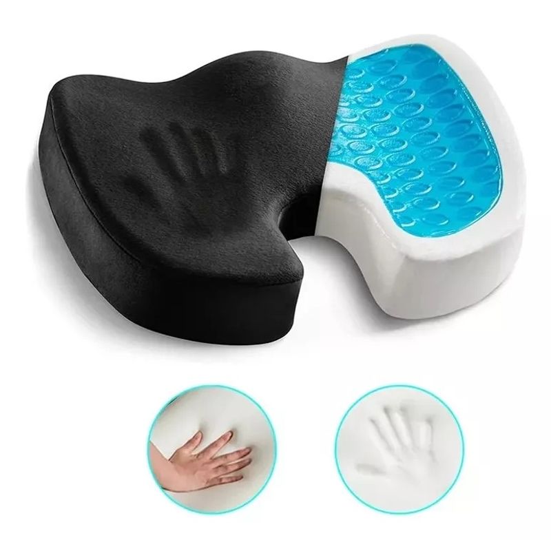 GENERICO - Cojín Asiento Memory Foam Y Gel Ortopédico Coxis Ergonomico.