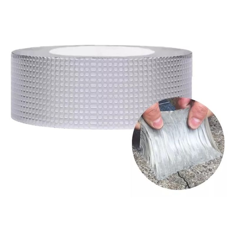GENERICO - Adhesivo Cinta Tapagotera Techo Sellador Impermeabl 5cm X5m Plateado