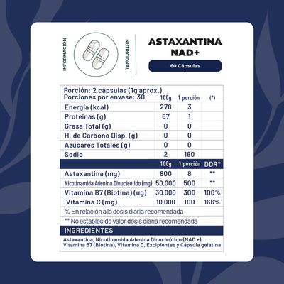 Imagen 2 del producto Astaxantina NAD+ 60 Cap Karun Life