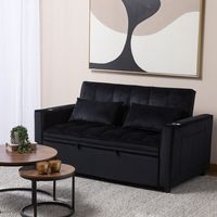 Sofá Cama 2 Cuerpos Moderno Dallas Negro KMP1BK