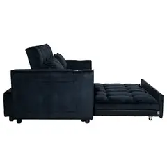 DANIELS - Sofá Cama 2 Cuerpos Moderno Dallas Negro KMP1BK
