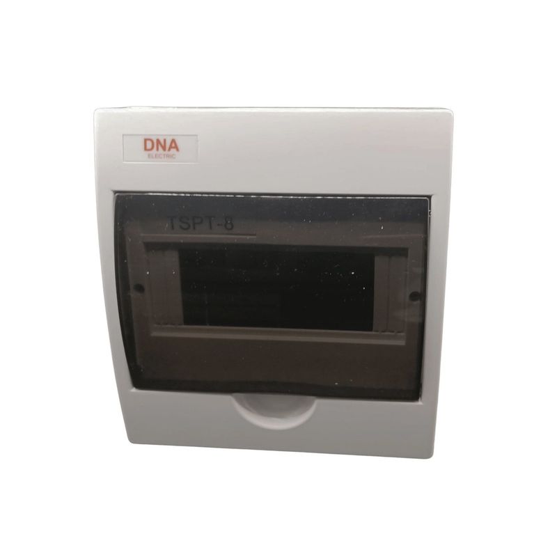 GENERICO - Tablero Plastico 8 Modulos Sobrepuesto Libre Halog. Tapa Transp.DNA