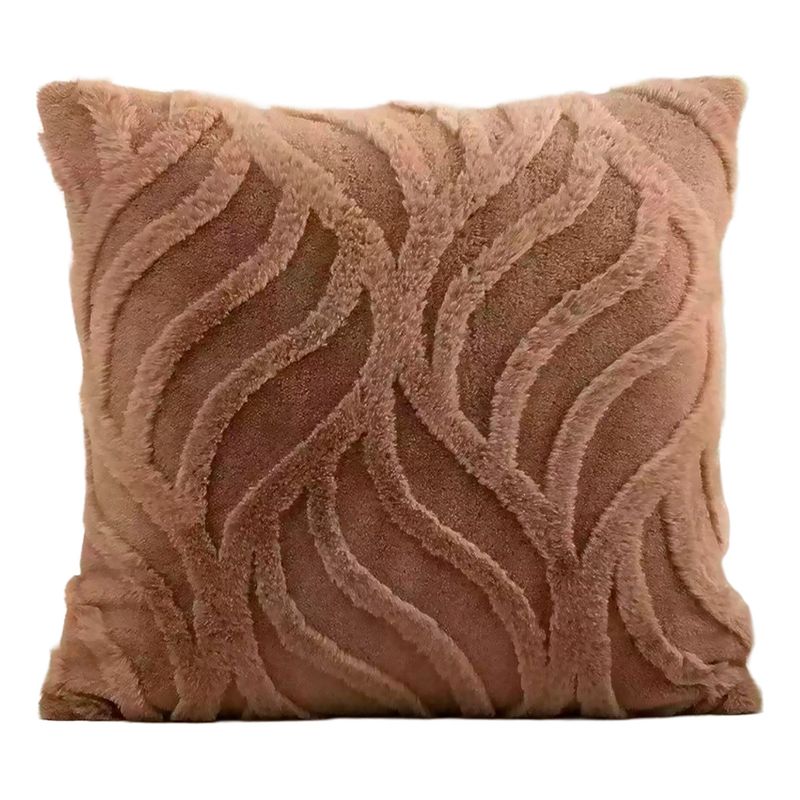 ALTERNATIVE - Funda Cojín 45x45cm Café Textura Aterciopelada Relieve 449