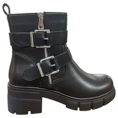 DETOGNI - Botin Casual Mujer Negro Plataforma Dereck