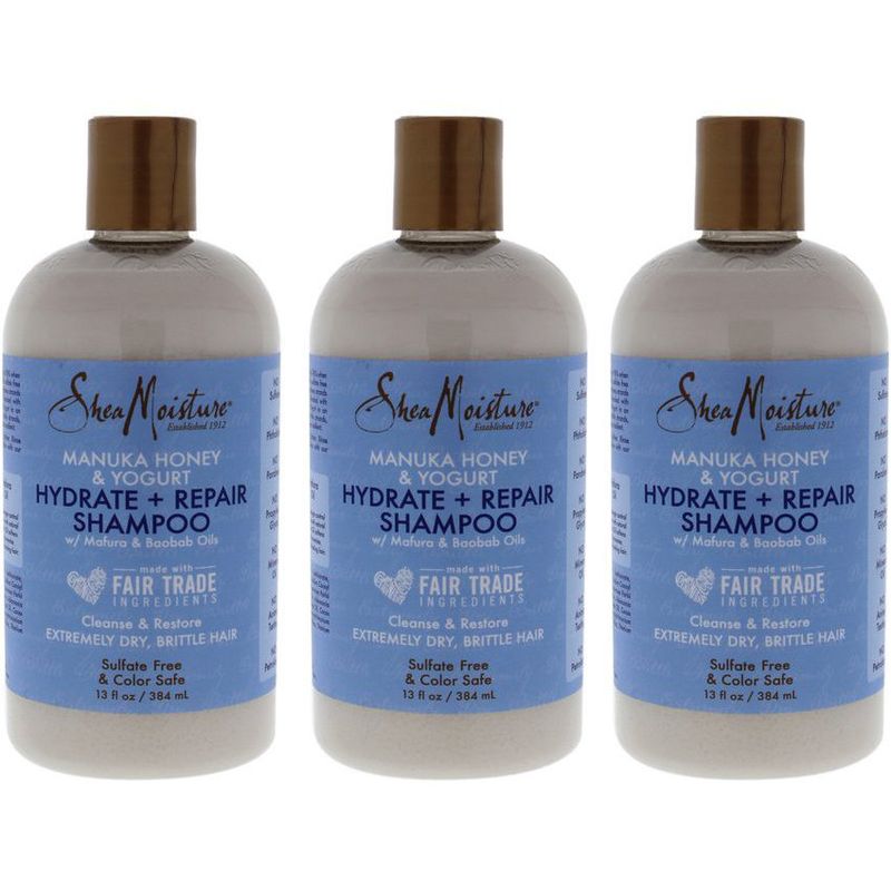 SHEA MOISTURE - Manuka honey shampoo- pack of 3-shea moisture-13oz.
