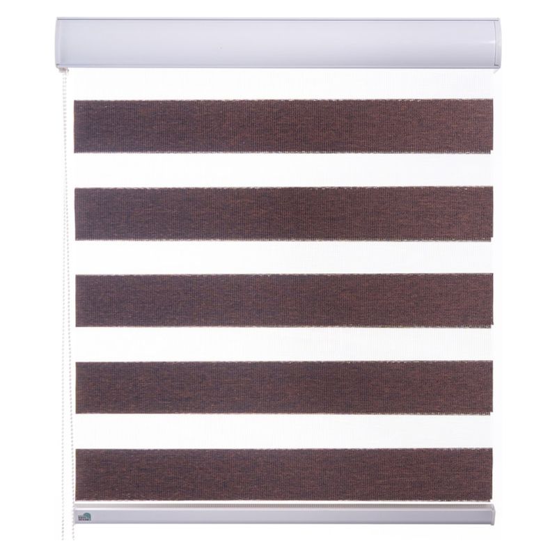 DECOTEXTIL - Cortina Dúo Rustico Marron 240X180 Cm
