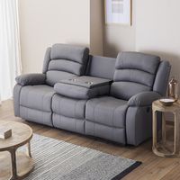 Sofá 3 Cuerpos Reclinable Moderno Gris New Praga 8041SFFGR