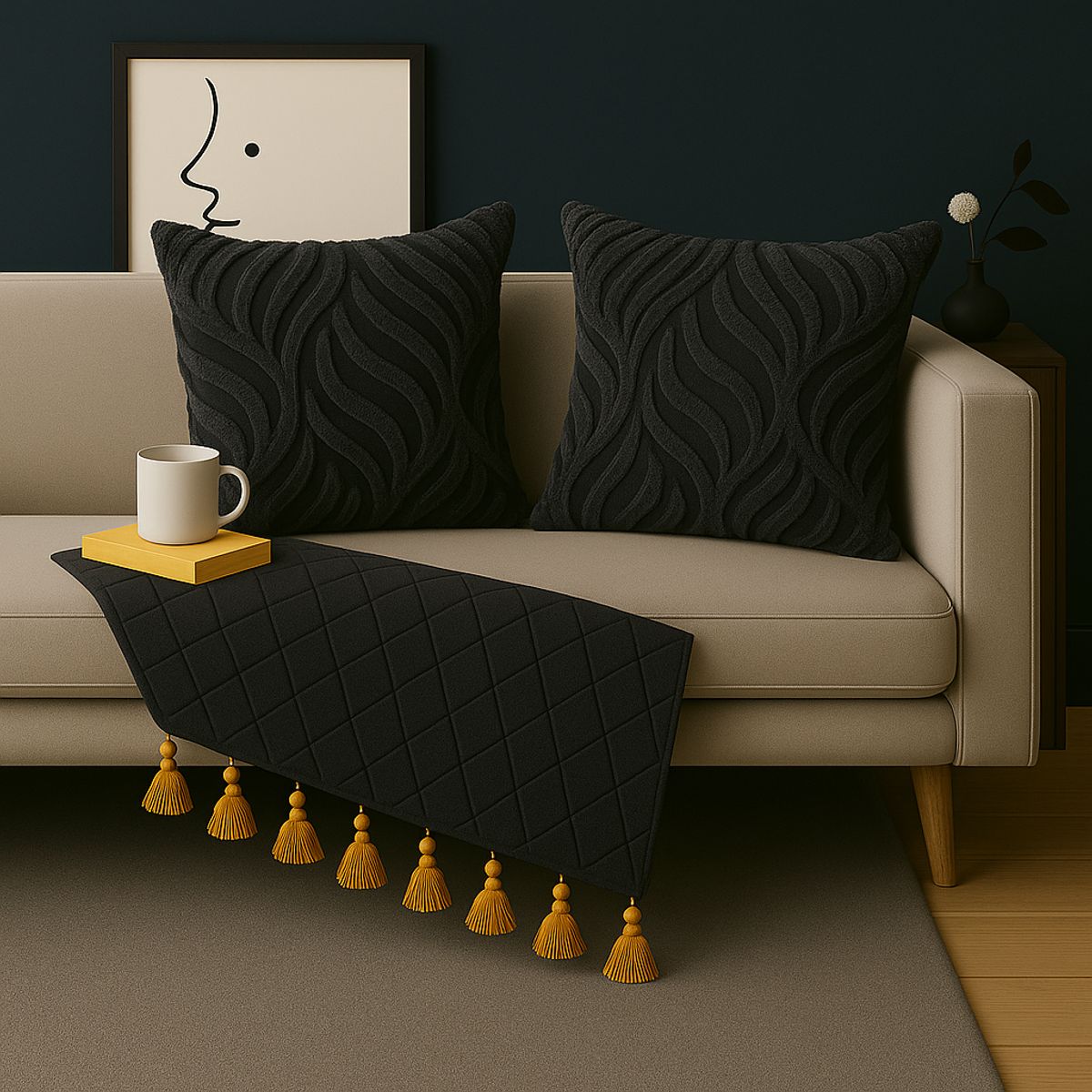 ALTERNATIVE - Pack 2 Funda Decorativa 45x45cm-Textura Aterciopelada Gris- 444