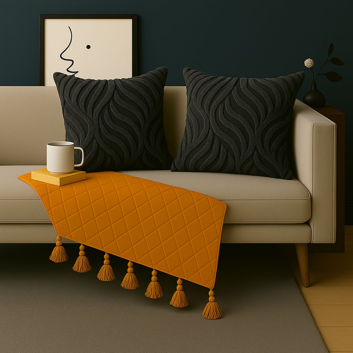 ALTERNATIVE - Pack 2 Fundas Cojin Textura Aterciopelada Relieve Gris 444