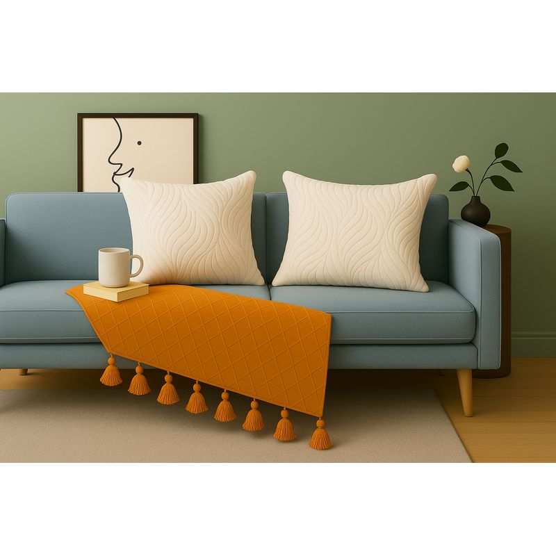 ALTERNATIVE - Pack 2 Funda Cojín Blanca-45x45cm Aterciopelada de Lujo-244
