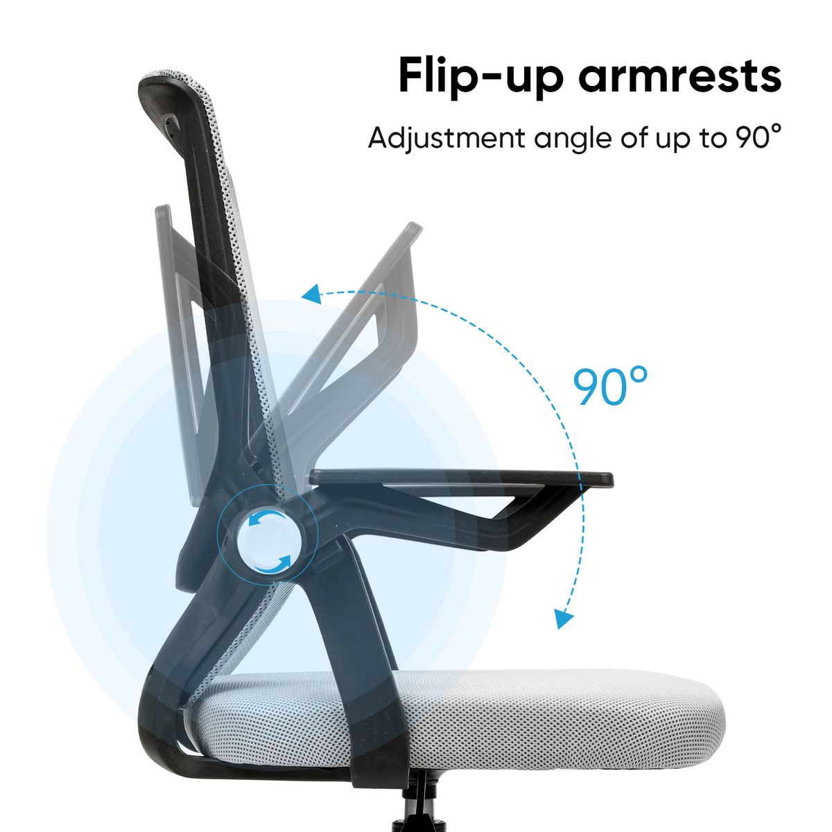 DELI - Silla De Oficina Ergonómica Con Respaldo Lumbar Negra