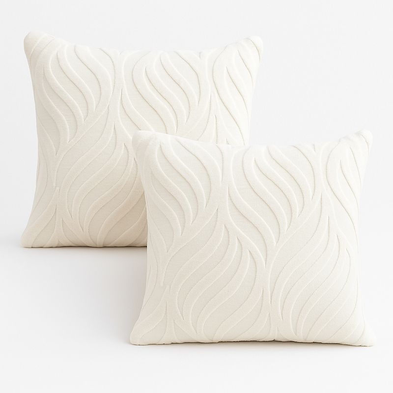 ALTERNATIVE - Pack 2 Funda Cojín Textura Aterciopelada-Blanca 45x45cm- 244