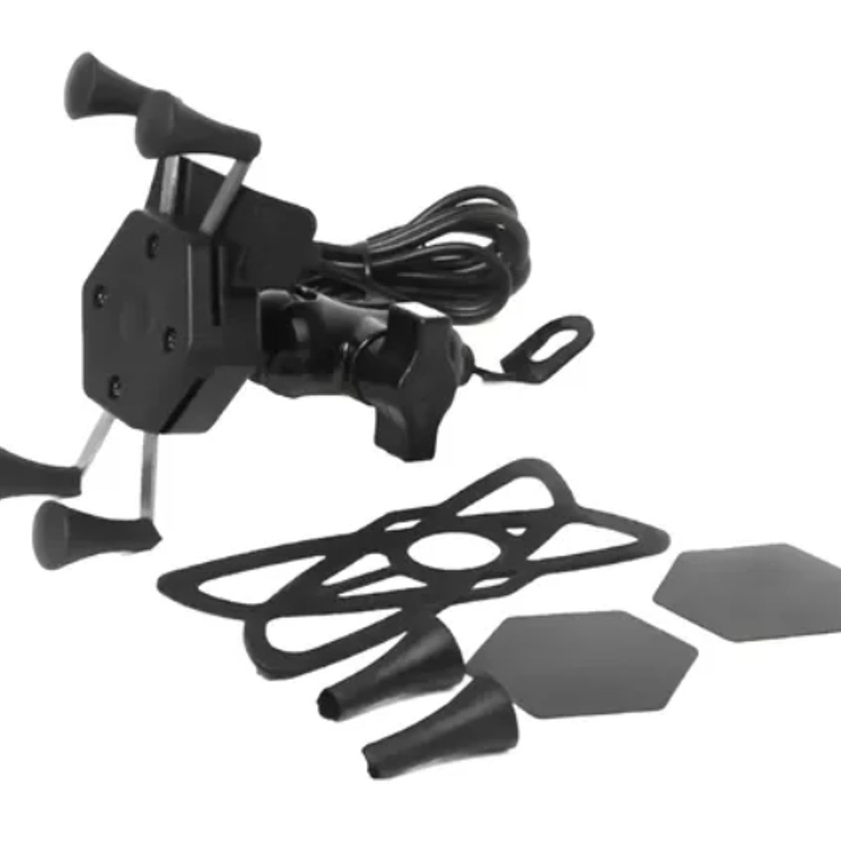 IRM - Soporte Teléfono Porta Móvil Moto Y Cargador Usb Tipo Araña