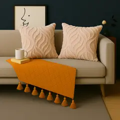 ALTERNATIVE - Pack 2 Fundas Cojín Beige-45x45cm Aterciopelada Relieve- 644